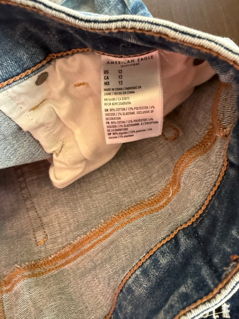 American Eagle Shorts Bundle Size 12 High Rise Distressed Button Fly (2 Pair) - Picture 9 of 13